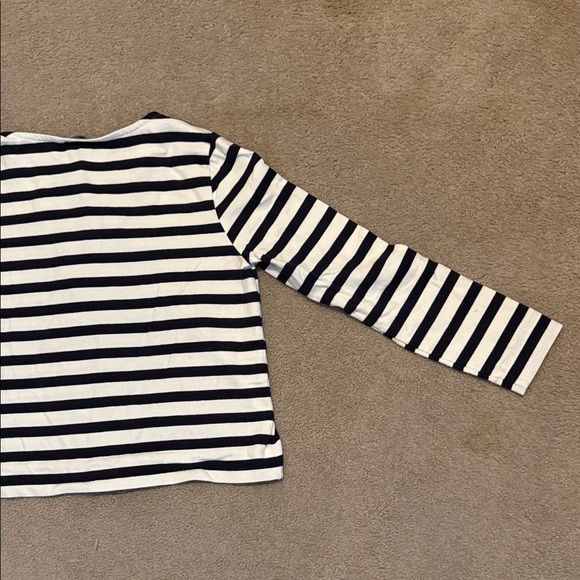 Talbots Navy and White Striped Button-Down Shirt - Picture 8 of 9